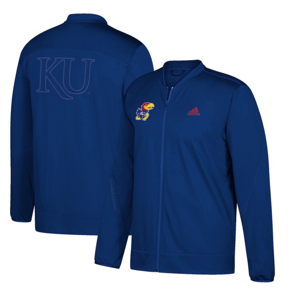 Adidas Royal Blue KU Jayhawks zip up jacket